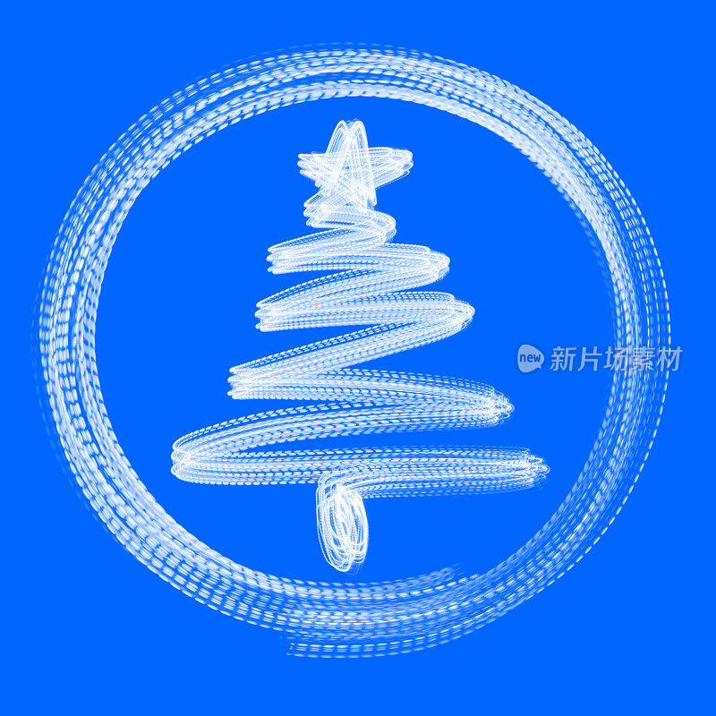 圣诞树在一个圆圈- LED灯画